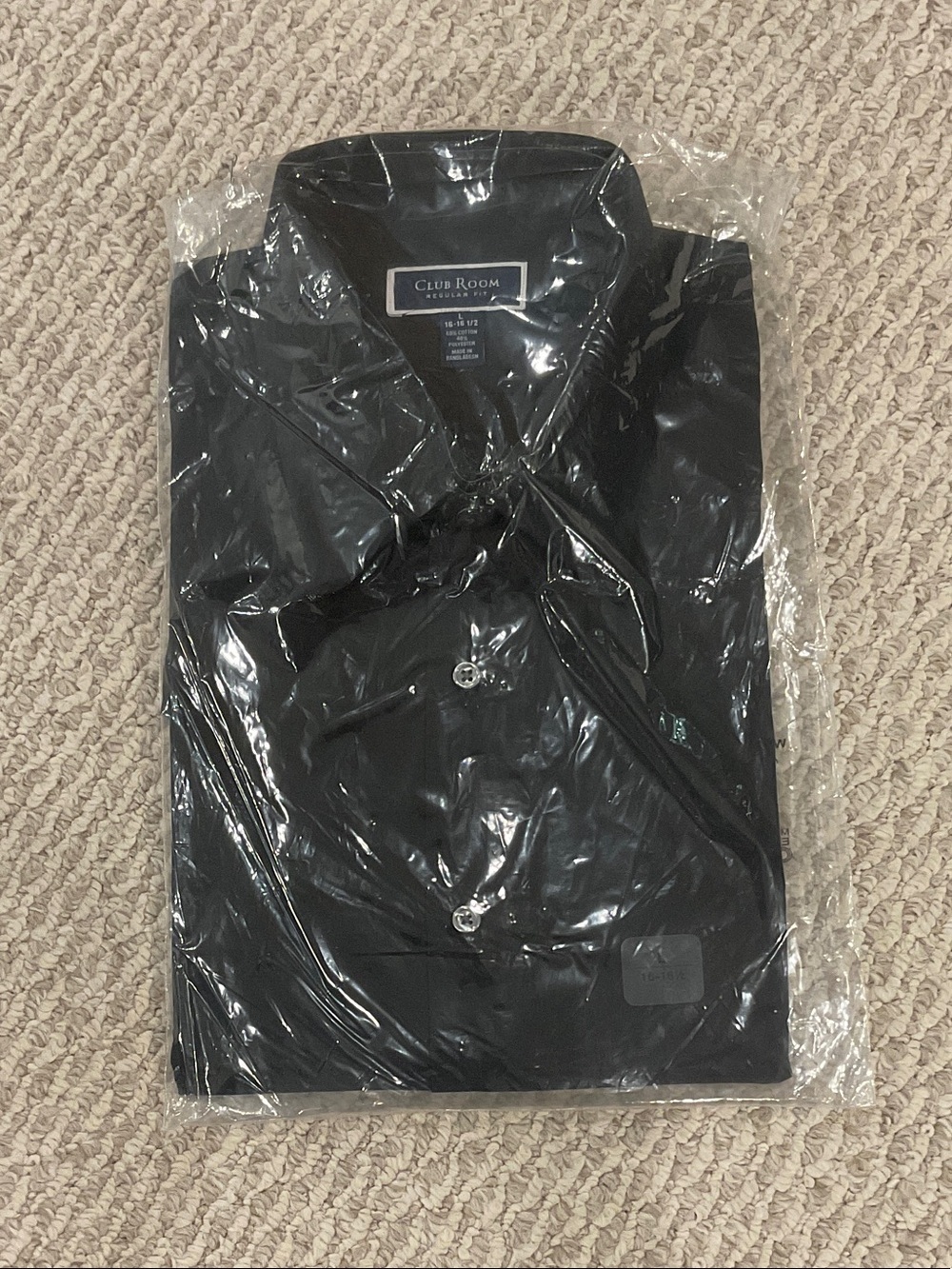Club Room Men's Black Dress Shirt - Spread Collar Button-Up